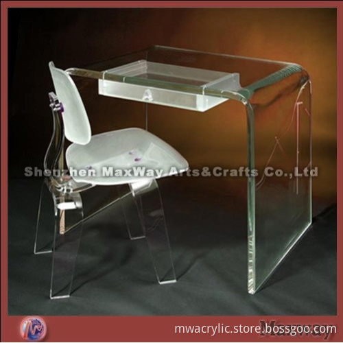 Transparent acrylic furniture office table and side chair